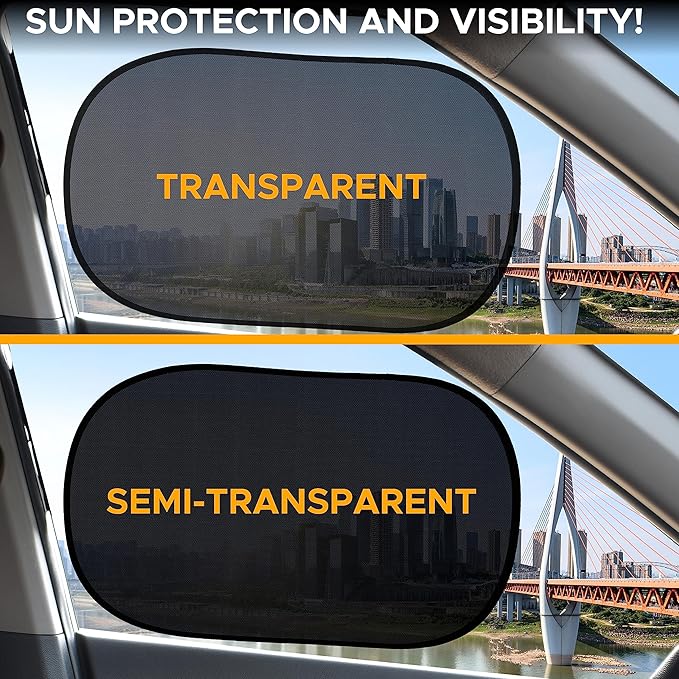 EcoNour Car Window Shades for Baby (4 Pack) | Protects Baby from Window Sun & Heat | Sun Shade Side Windows for Kids | Automotive Sun Protection from UV | Child Safety Accessories | XXXX-Small-20 x12