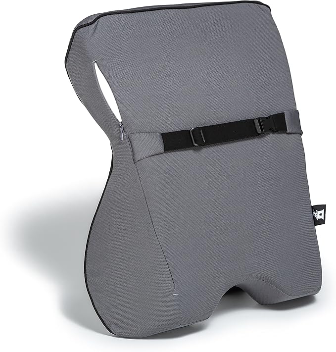 Castle Knight Soft Memory Foam Back Cushion - Tapered Support More Foam in The Lower Back and Less Foam in The Middle and Upper Back for Home, Office, Auto, and Travel (Knight Size, Stone)
