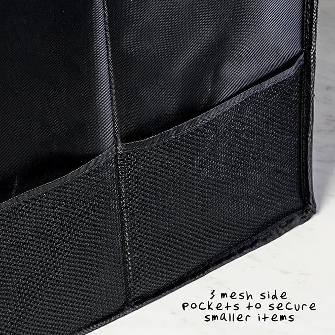 Honey-Can-Do SFT-01166 Soft Storage Chest, Black Folding Car Trunk Organizer