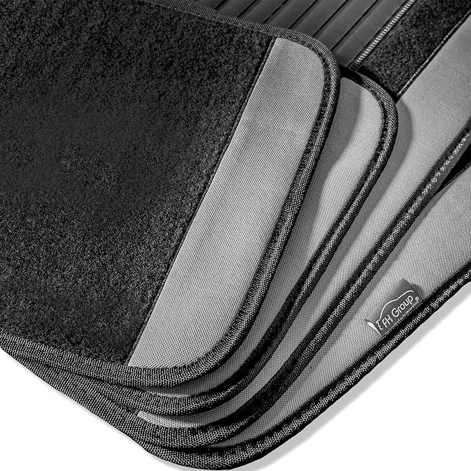 FH Group Automotive Floor Mats – Universal Fit Premium Carpet Car Mats with Driver Heel Pad, Full Set for Cars, SUVs & Trucks - Gray