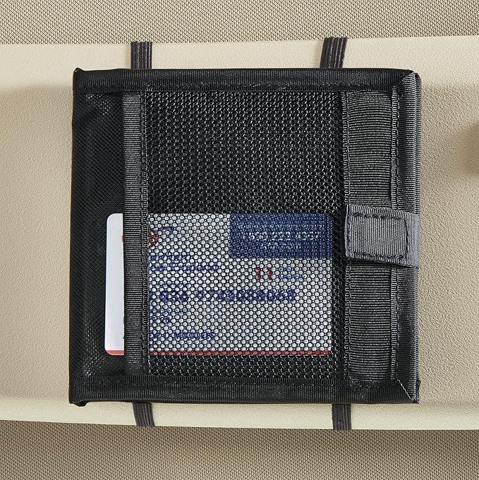 High Road Car Registration and Insurance Card Holder for Sun Visor, Glove Box or Console with 2 Clear Hidden Car Document Pockets