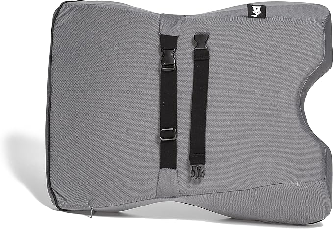 Castle Knight Soft Memory Foam Back Cushion - Tapered Support More Foam in The Lower Back and Less Foam in The Middle and Upper Back for Home, Office, Auto, and Travel (Knight Size, Stone)