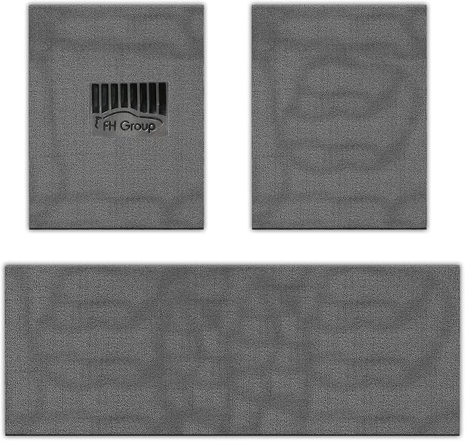 FH Group Car Floor Mats - All Weather Full Set of Gray Rubber Floor Mats for Cars, Ultra DIY Waterproof, Trimmable Automotive Floor Mats for Sedan, Van, SUVs and Truck Mats